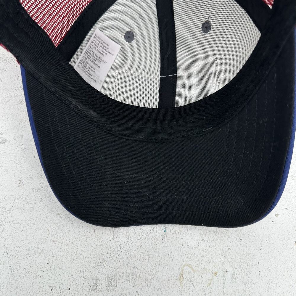 KAVU Logo Patch Trucker Hat Adjustable Snapback Cap Navy Maroon Gray - Picture 8 of 9